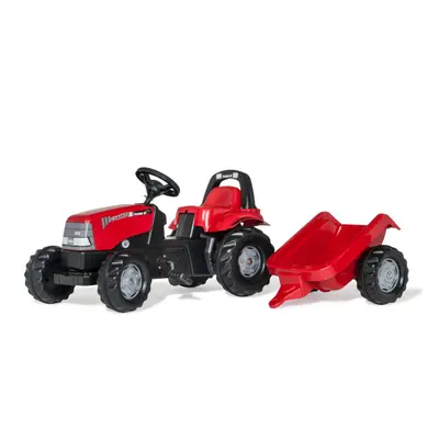 Šlapací traktor s vlečkou Rolly Toys 012411 červený