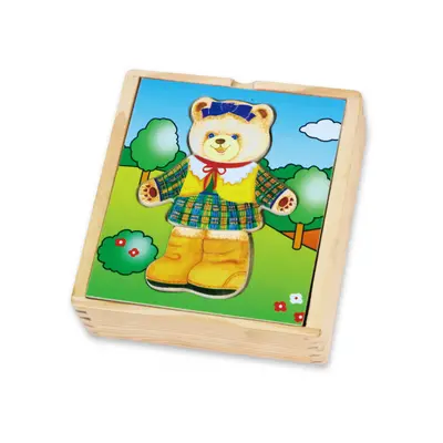 Dřevěné oblékací puzzle Viga 56403 medvědice