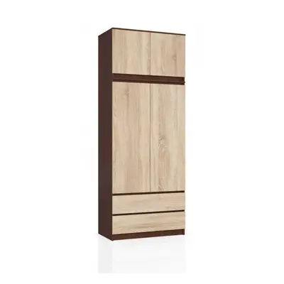 Skříň s nástavcem S 90 cm 2D 2SZ CLP wenge / sonoma