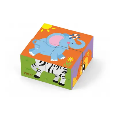 Puzzle kostky Viga 50836 zoo