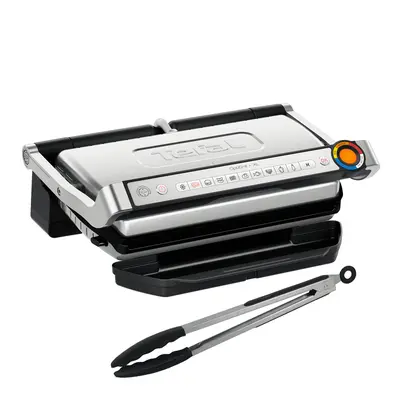 Elektrický gril Tefal OptiGrill+ XL s kleštěmi GC728D10 Nerezový/Černý