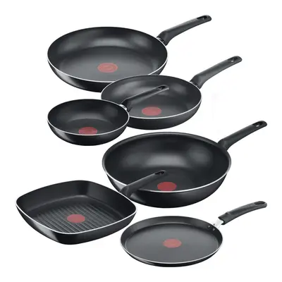 Akční set pánví Tefal Simple Cook klasická 28, 24, 20 cm, wok 28 cm, grilovací 26 cm a palačinko