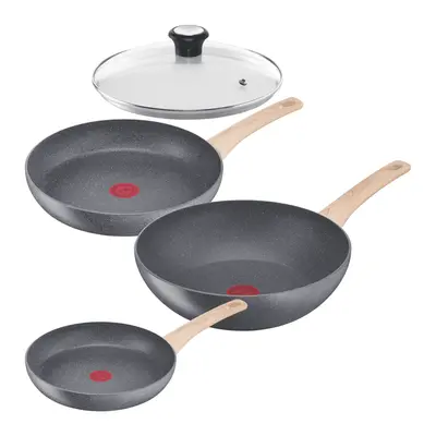 Akční set pánví Tefal Natural Force klasická 24, 28 cm, wok 28 cm a poklice 28 cm