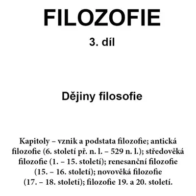 FILOZOFIE 3. díl - Jan Volf