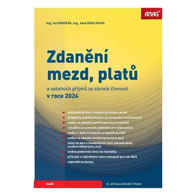 Zdanění mezd, platů a ostatních příjmů ze závislé činnosti v roce 2024 - Jana Rohlíková