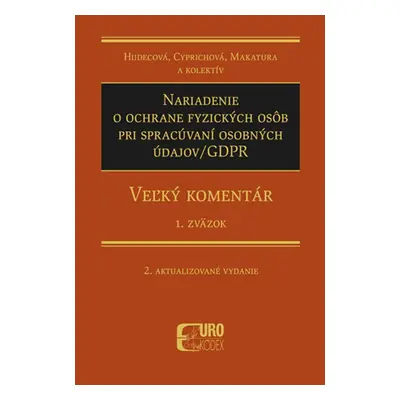 Nariadenie o ochrane fyzických osôb pri spracúvaní osobných údajov/GDPR - Irena Hudecová