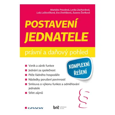 Postavení jednatele - Markéta Pravdová