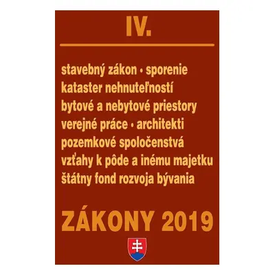 Zákony IV / 2019 - Autor Neuveden