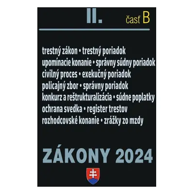 Zákony 2024 II B Trestné právo a súdne spory - Autor Neuveden