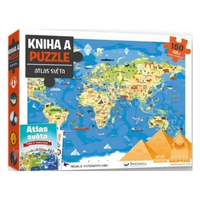 Kniha a puzzle Atlas světa - Autor Neuveden