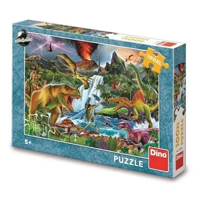 Puzzle 100XL Boj dinosaurů - Autor Neuveden