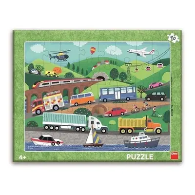 Puzzle 40 Dopravní prostředky deskové - Autor Neuveden