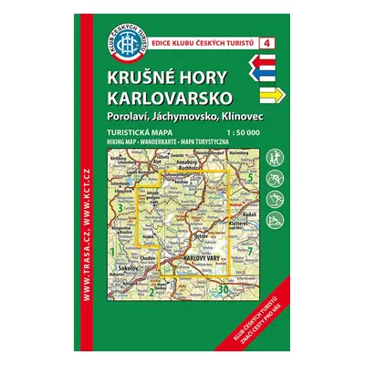 KČT 4 Krušné hory Karlovarsko Porolaví, Jáchymovsko, Klínovec - Autor Neuveden