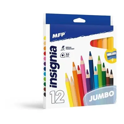 Pastelky MFP 12ks JUMBO triangular s ořezávátkem - Autor Neuveden