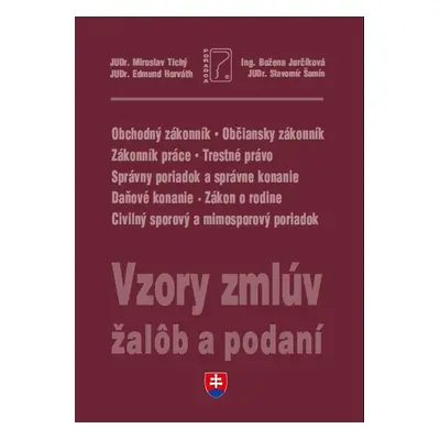 Vzory zmlúv, žalôb a podaní 2022 + editovateľné vzory na CD - Autor Neuveden