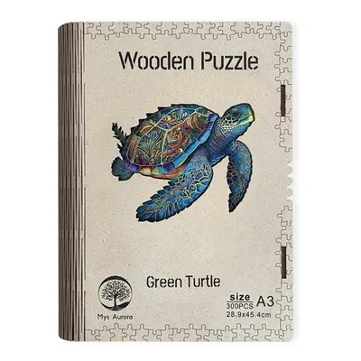 Dřevěné puzzle Zelená želva A3 - Autor Neuveden