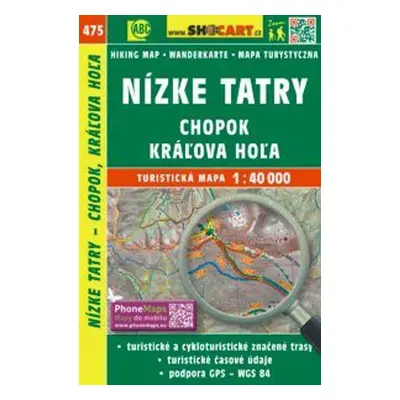 Nízke Tatry, Chopok, Kráľova Hoľa 1:40 000 - Autor Neuveden