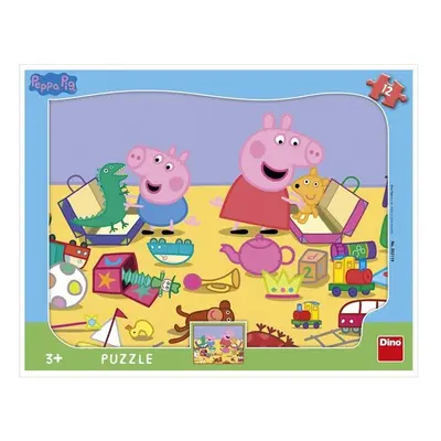 Puzzle 12 Peppa Pig si hraje deskové tvary - Autor Neuveden