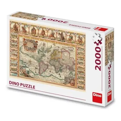 Puzzle 2000 Historická mapa světa - Autor Neuveden