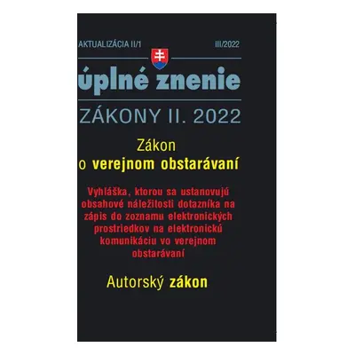 Aktualizácia II/1 2022 Verejné obstarávanie - Autor Neuveden