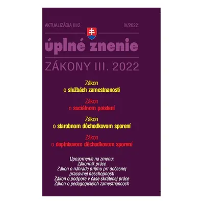 Aktualizácia III/3 2022 – Sociálne poistenie a dôchodkové sporenie - Autor Neuveden