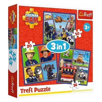 Puzzle Požárník Sam Samův den 3v1 - Autor Neuveden