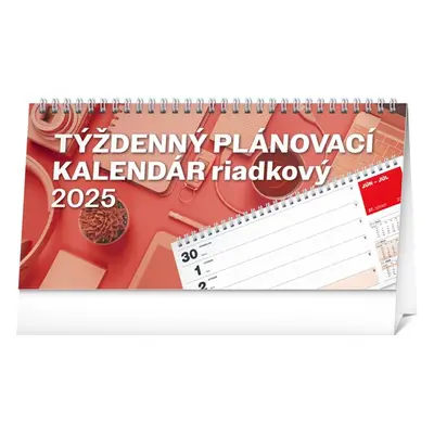 Týždenný plánovací riadkový kalendár 2025 - stolový kalendár - Autor Neuveden