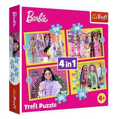 Puzzle Veselý svět Barbie 4v1 - Autor Neuveden