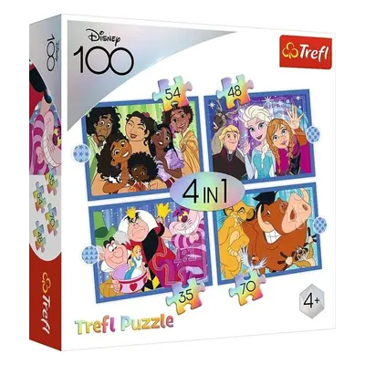 Puzzle Disney 100 let: Disneyho veselý svět 4v1 - Autor Neuveden