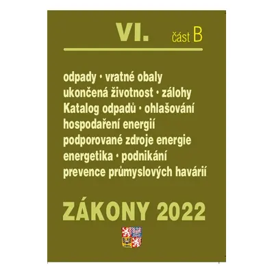 Zákony VIB/2022 – Odpady a obaly - Autor Neuveden