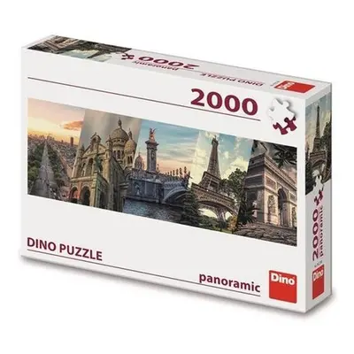 Puzzle 2000 Paříž koláž panoramic - Autor Neuveden