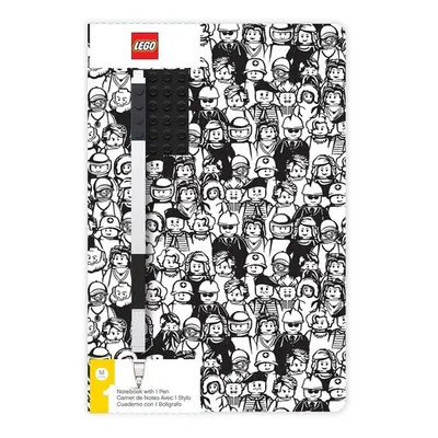 LEGO Stationery Zápisník A5 s černým perem Minifigure Brick - Autor Neuveden