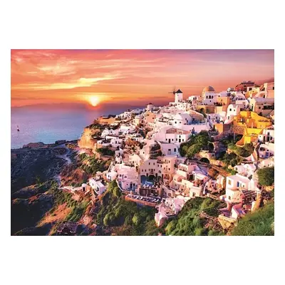 Puzzle Západ slunce nad Santorini, Řecko 1000 dílků - Autor Neuveden