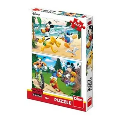 Puzzle 2x77 Mickey sportuje - Autor Neuveden