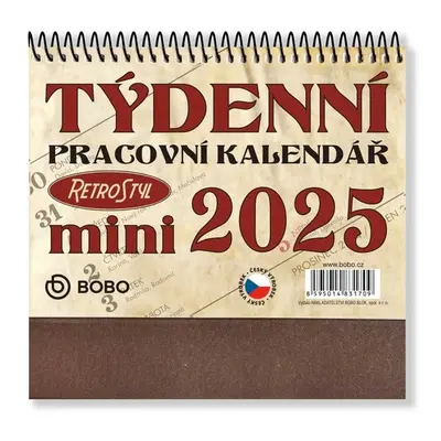 Pracovní kalendář 2025 Retro Mini - stolní kalendář - Autor Neuveden