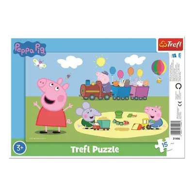 Puzzle Prasátko Peppa: Veselý vláček 15 dílků - Autor Neuveden