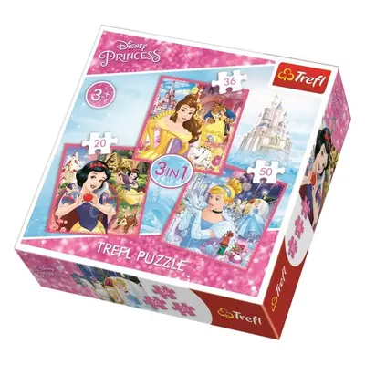 Puzzle Disney princezny Kouzelný svět 3v1 - Autor Neuveden