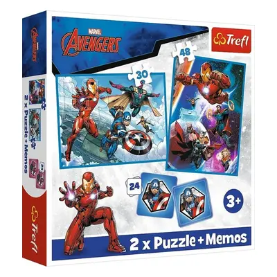 Sada 3v1 Avengers Hrdinové v akci (2x puzzle + pexeso) - Autor Neuveden