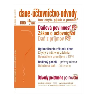 DUO 3-4/2023 – Dane, účtovníctvo, odvody bez chýb, pokút a penále - Autor Neuveden