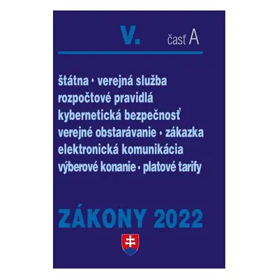 Zákony V-A/2022 – verejná správa - Autor Neuveden