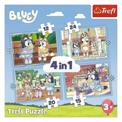 Puzzle Bluey a její svět 4v1 (12,15,20,24 dílků) - Autor Neuveden