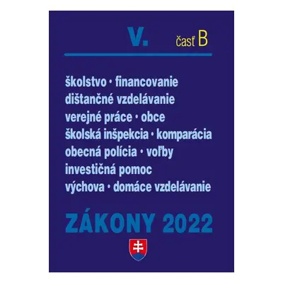 Zákony V-B/2022 – školstvo • obce - Autor Neuveden