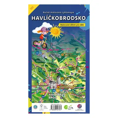 Ručně malovaná cyklomapa Havlíčkobrodsko - Autor Neuveden