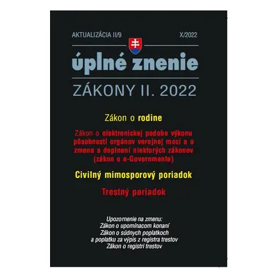 Aktualizácia II/9 2022 – e-Government a Civilný mimosporový poriadok - Autor Neuveden