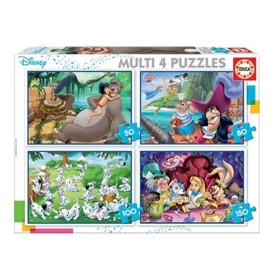 Puzzle Disney pohádky 4v1 - Autor Neuveden