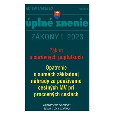 Aktualizácia I/2 2023 – daňové a účtovné zákony - Autor Neuveden