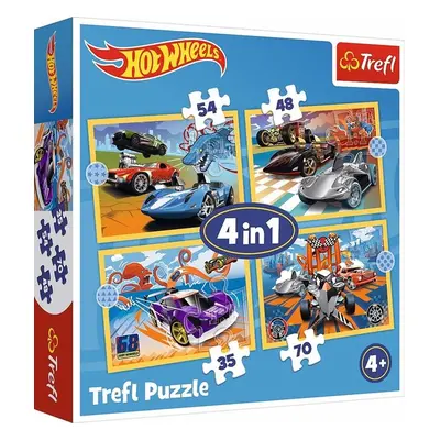 Puzzle Autíčka Hot Wheels 4v1 - Autor Neuveden