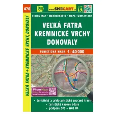 Veľká Fatra, Kremnické vrchy, Donovaly 1:40 000 - Autor Neuveden