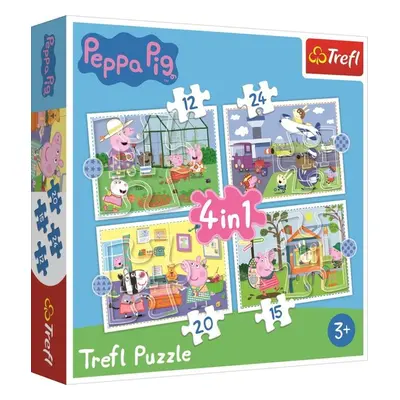 Puzzle Prasátko Peppa Vzpomínky na prázdniny 4v1 - Autor Neuveden