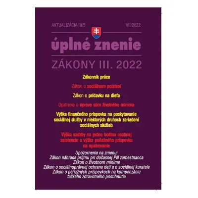 Aktualizácia III/5 2022 – Sociálne poistenie, Zákonník práce - Autor Neuveden